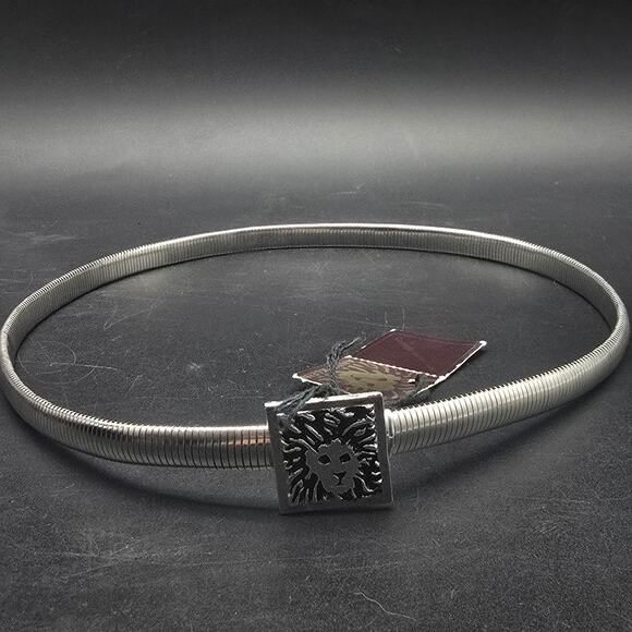 Vintage Anne Klein Lion's Head Belt Silver Tone Size Small - Picture 1 of 6